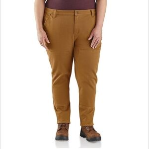 Carhartt Rugged Flex Relaxed Fit Twill Double Front Work Pant 16 Tall Brown New